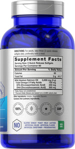 Horbaach Wild Alaskan Salmon Oil supplement facts and ingredient list panel visualization.