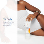Back label of Dove imported body cream serum showing usage instructions and details