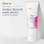 USA sourced Dove pro retinol and firming serum lotion bottle side view