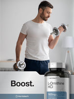 Authentic Horbäach L Ornithine 1900mg dietary supplement product display on clean background