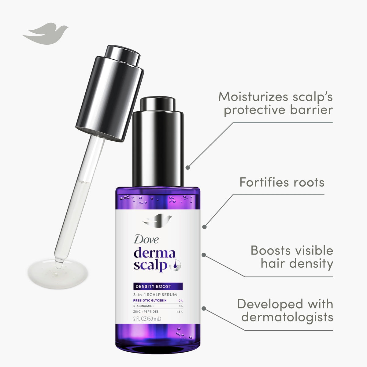 Back of Dove Density Boost bottle showing ingredient list