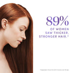 Texture demonstration of the lightweight Dove scalp treatment