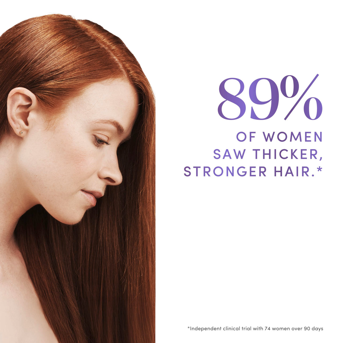 Texture demonstration of the lightweight Dove scalp treatment