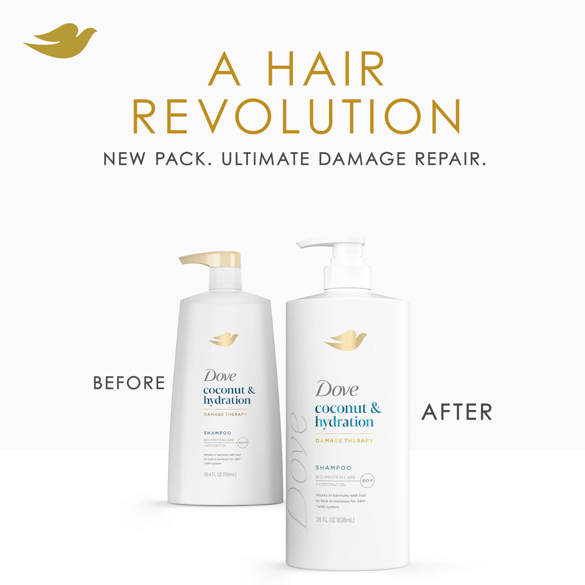 Dove damage therapy coconut shampoo showcasing the authentic imported product texture.
