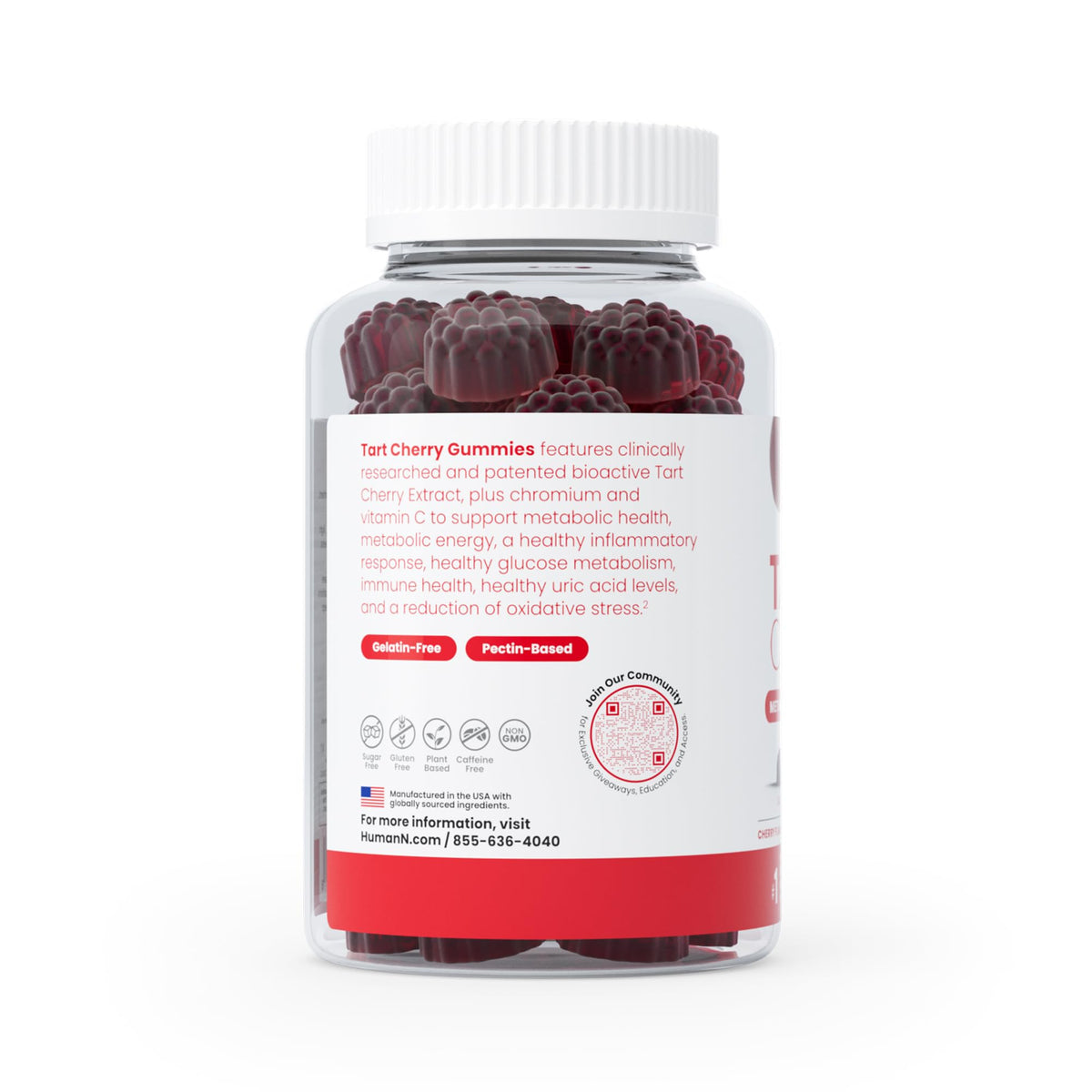 HumanN Tart Cherry Gummies supplement facts table for daily serving