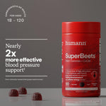Side view of HumanN SuperBeets gummies bottle