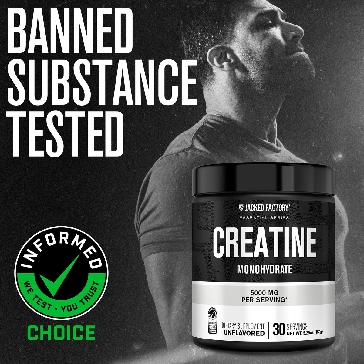 Jacked Factory Creatine Monohydrate Powder 150g supplement facts