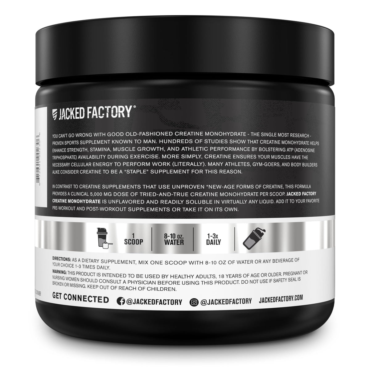 Jacked Factory Creatine Monohydrate Powder 150g lifestyle shot