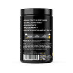 Jocko Fuel Daily Greens Coconut Pineapple tub displaying the clean ingredients and probiotic count.