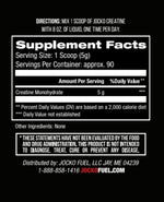 Jocko Fuel Unflavored Creatine Supplement Label Details