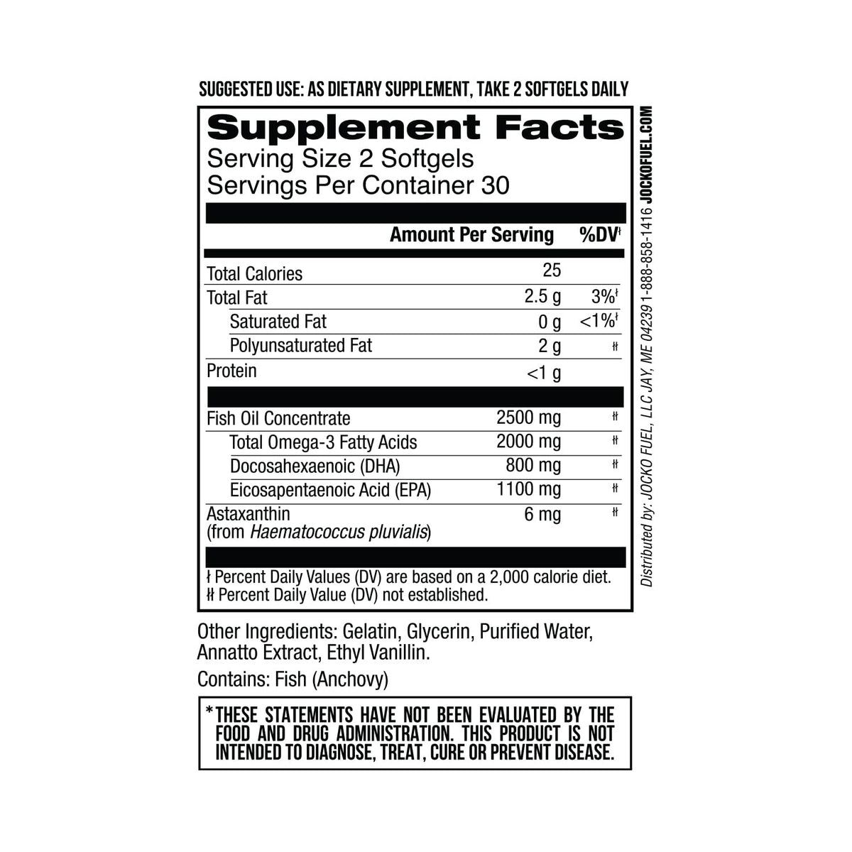 Jocko Fuel wild caught fish oil supplement supplement facts label view