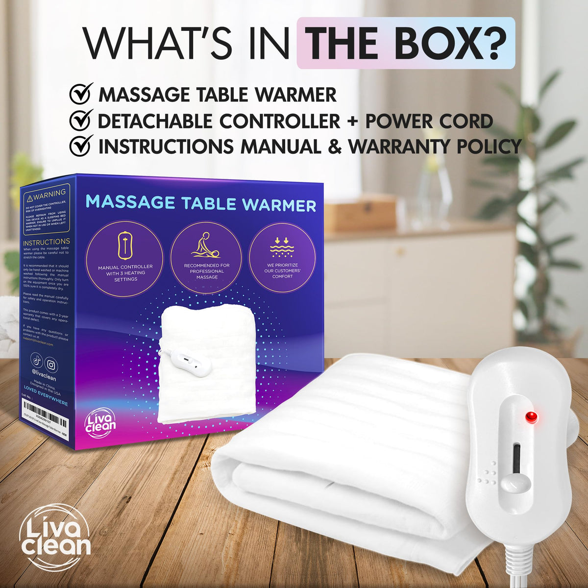 Close up of LivaClean electric heated blanket controller