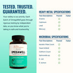 Live Conscious OmegaWell heart and brain support formula bottle isolated on a premium background