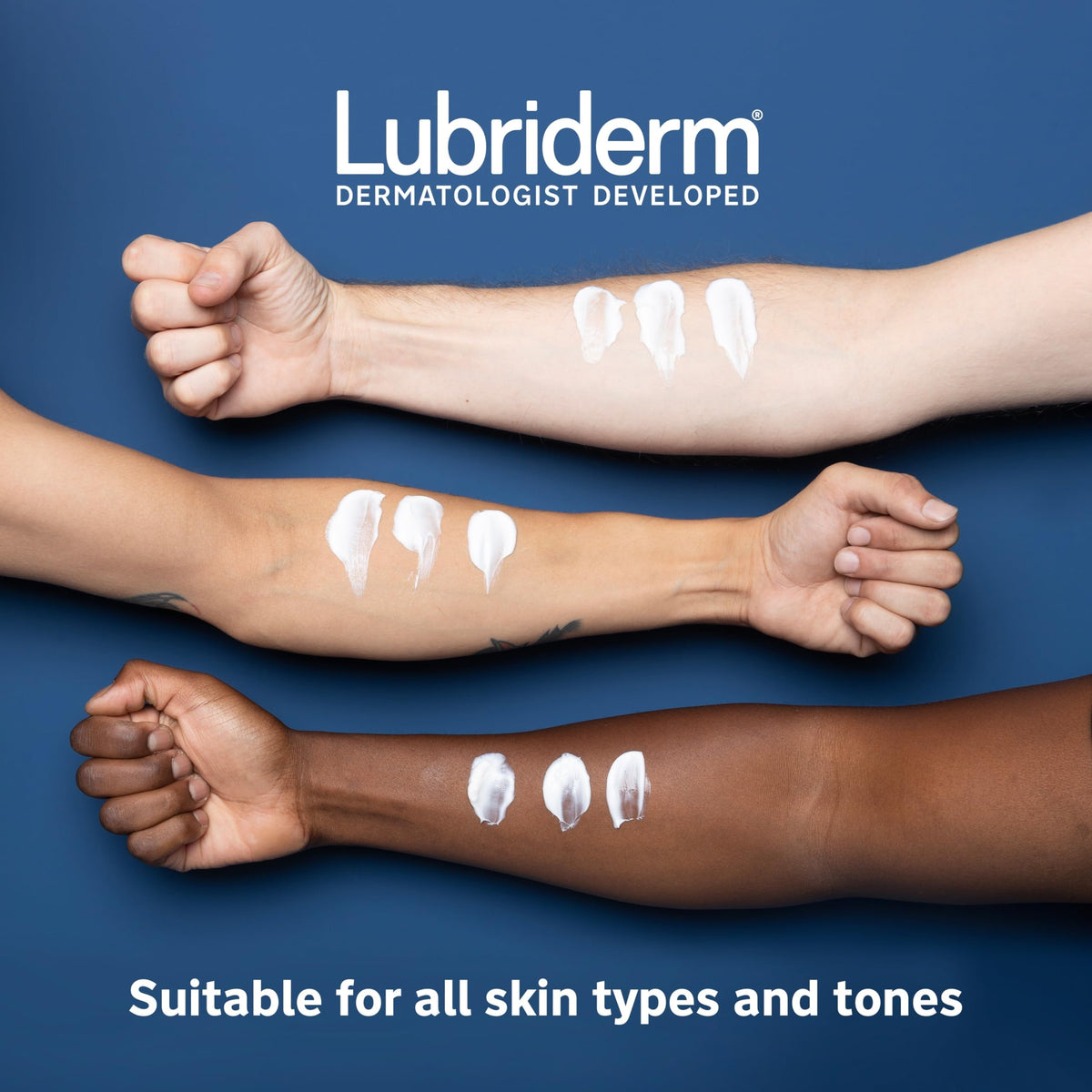 Authentic imported USA skincare Lubriderm lotion bottle side profile