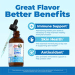 MaryRuth's unflavored ionic zinc liquid supplement packaging label details