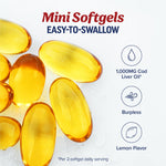 Sixty count bottle of pure Icelandic deep sea cod liver oil capsules