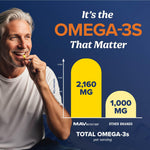Side angle view of imported USA premium fish oil softgels by MAV Nutrition