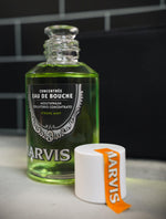 Marvis alcohol free mouthwash concentrate lifestyle view showing daily oral care usage