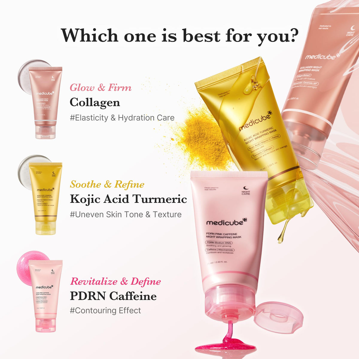 Medicube overnight wrapping film face mask skincare solution
