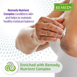 Medline Remedy clinical body lotion container highlighting botanical nutrition features