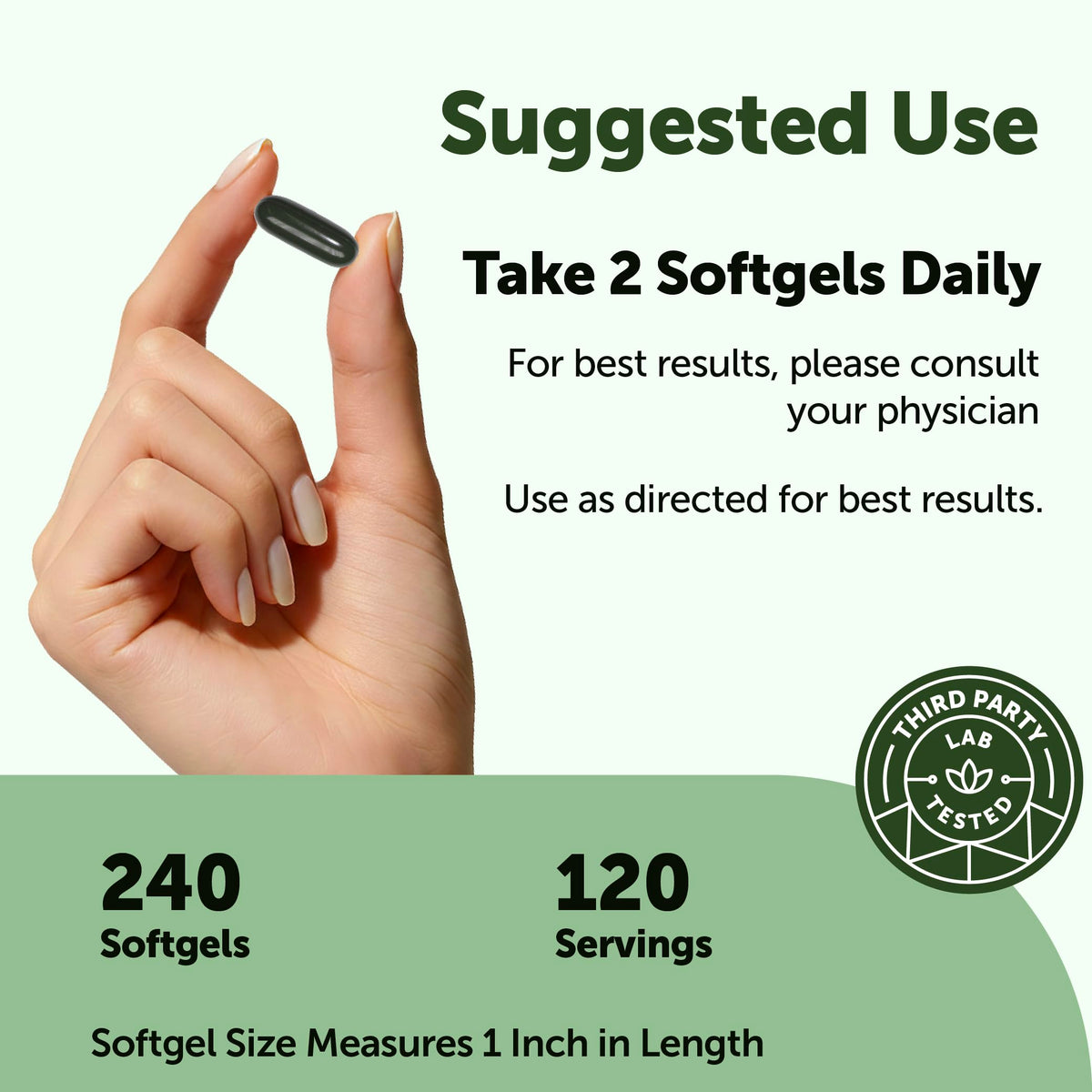 Micro Ingredients moringa softgels pouch showing 240 count size