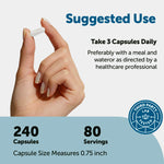 Micro Ingredients DHEA 240 capsules serving size information