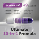 Micro Ingredients Liposomal NAD+ supplement capsules lifestyle packaging view