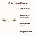 Micro Ingredients potassium supplement bottle nutrition label