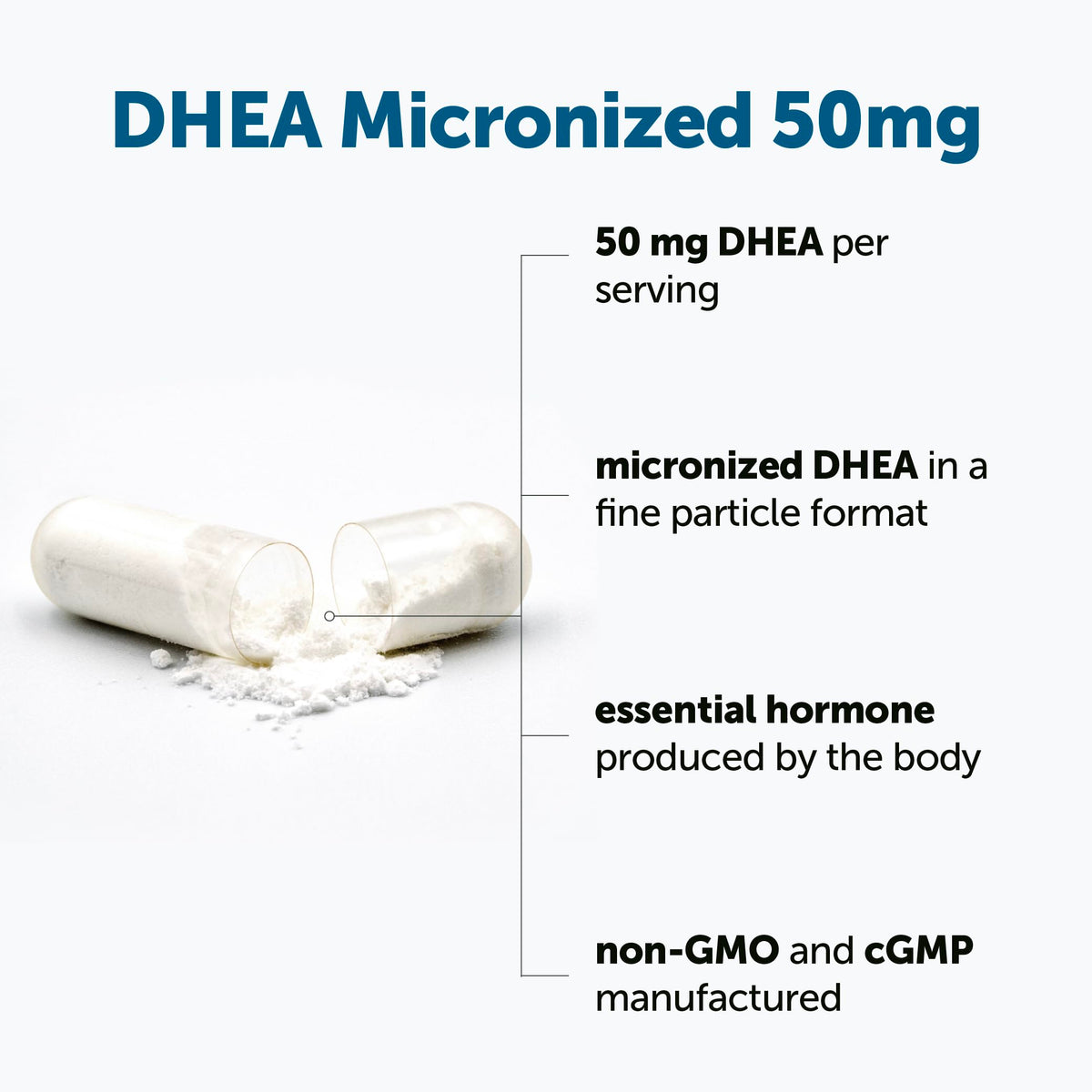 Micro Ingredients DHEA 240 capsules nutritional facts label