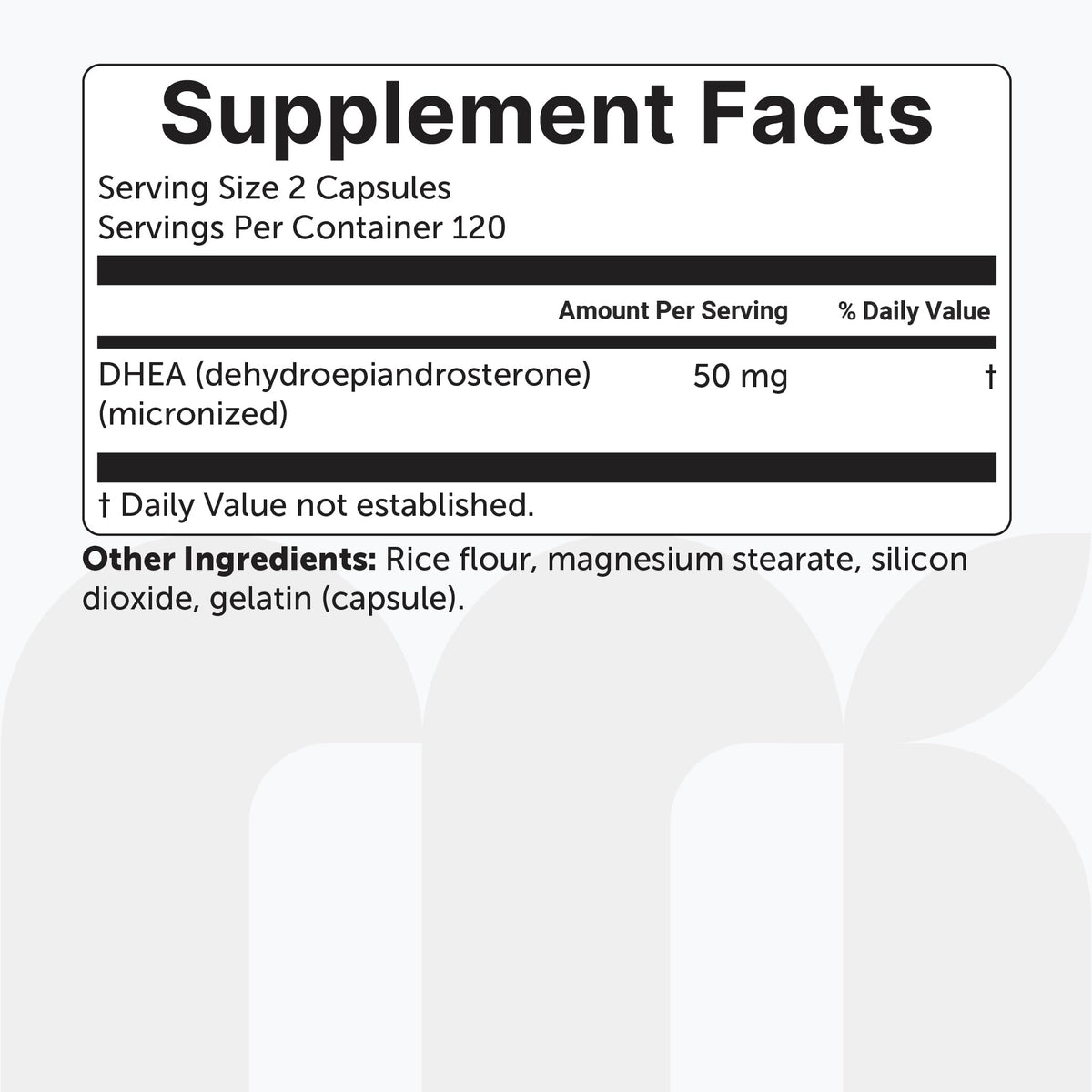 Micro Ingredients DHEA 50 mg safety seal detail