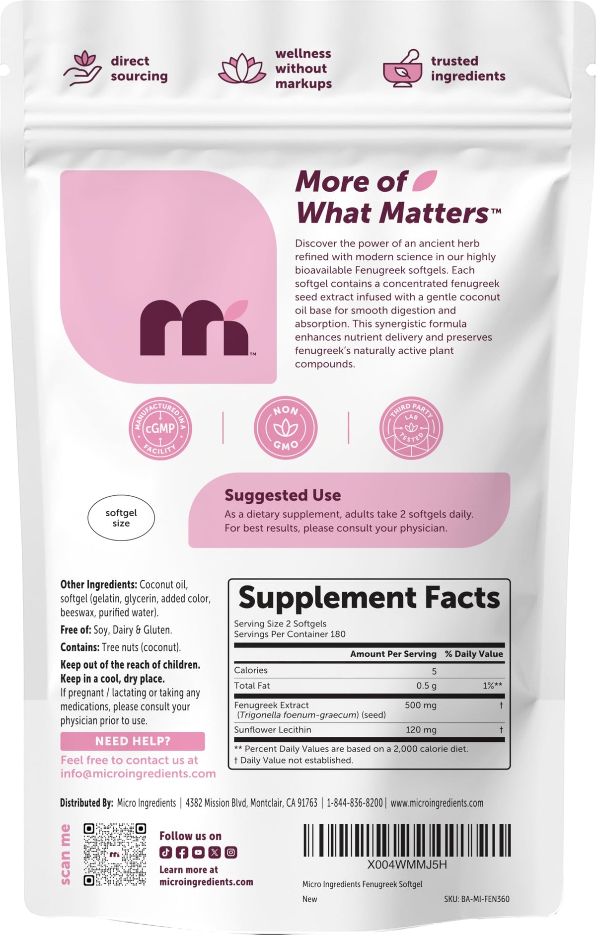 Micro Ingredients fenugreek non-GMO certification seal view