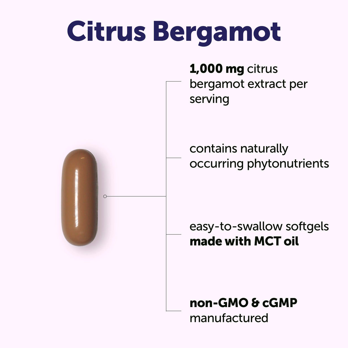 Micro Ingredients citrus bergamot softgels supplement facts label