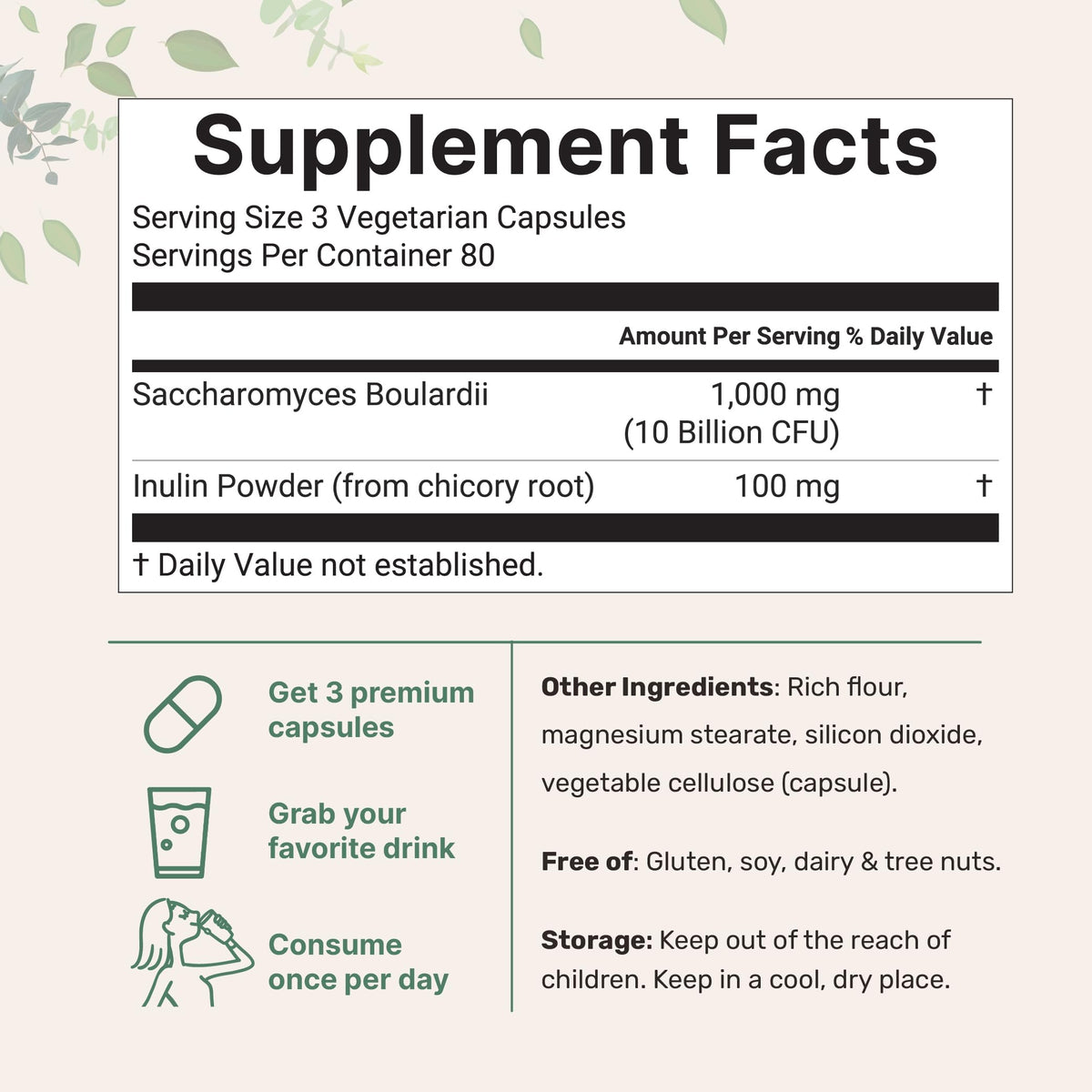 Micro Ingredients Saccharomyces Boulardii supplement facts nutrition label