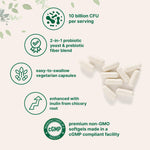 Micro Ingredients Saccharomyces Boulardii vegetarian capsules close up