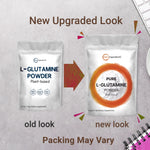 Micro Ingredients Pure L-Glutamine Powder back label serving size information