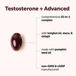 Micro Ingredients Testosterone Advanced supplement facts and ingredients label