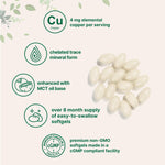 Micro Ingredients Copper Glycinate softgels capsule close up view