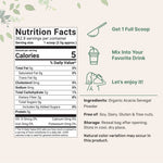 Micro Ingredients Organic Acacia Senegal Fiber Powder back label details