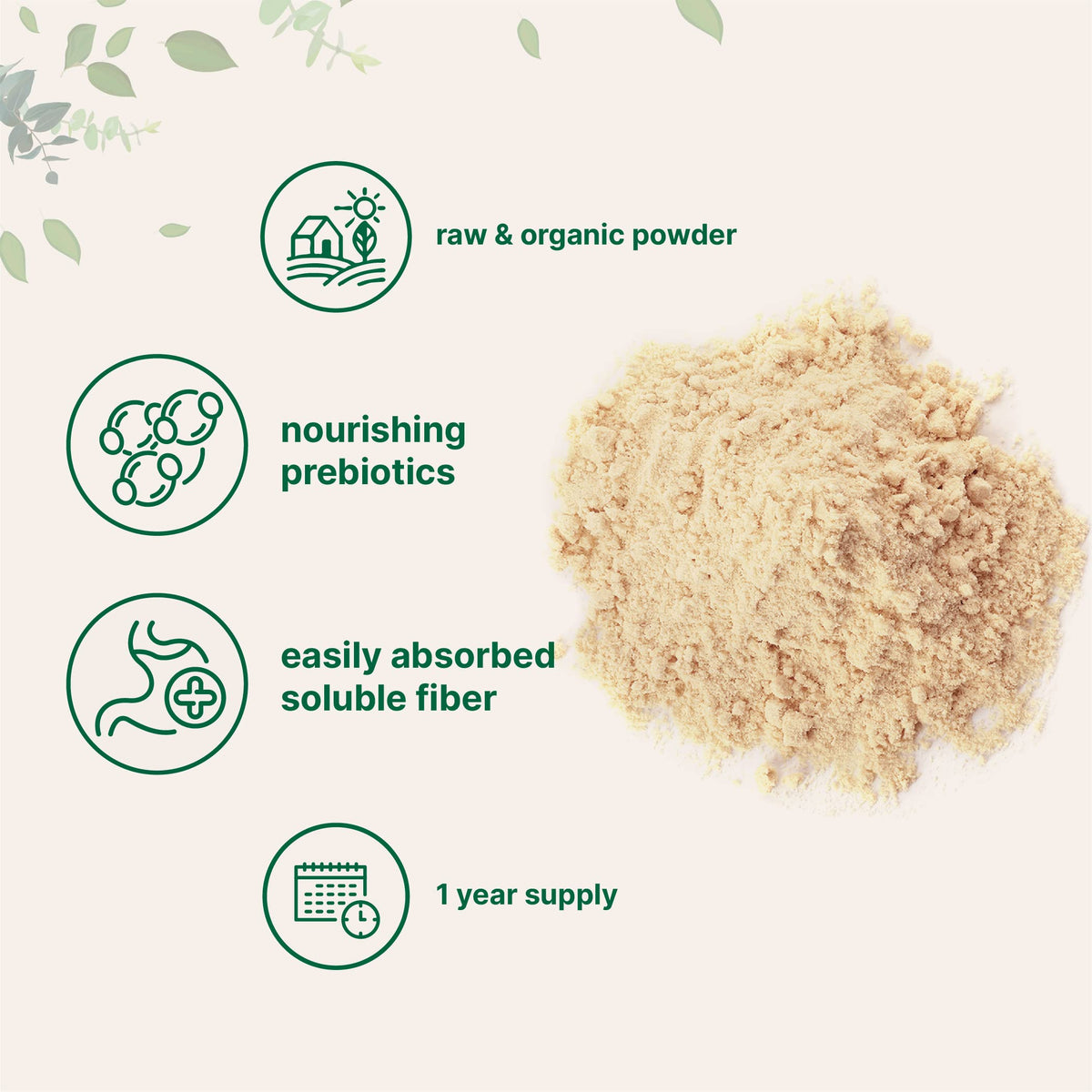 Micro Ingredients Organic Acacia Senegal Fiber Powder texture and scoop