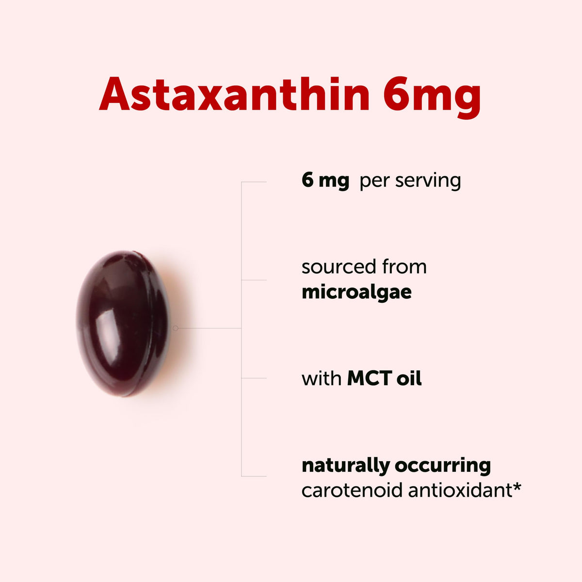 Micro Ingredients Astaxanthin supplement pouch back nutritional facts label