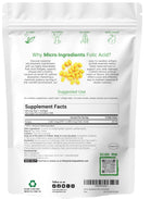 Micro Ingredients vitamin B9 softgels supplement facts label