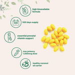 Micro Ingredients 500 count folic acid mini softgels close up