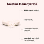 Micro Ingredients pure creatine capsules close up shot