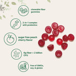 Micro Ingredients Fiber Gummies open bottle displaying chewable texture