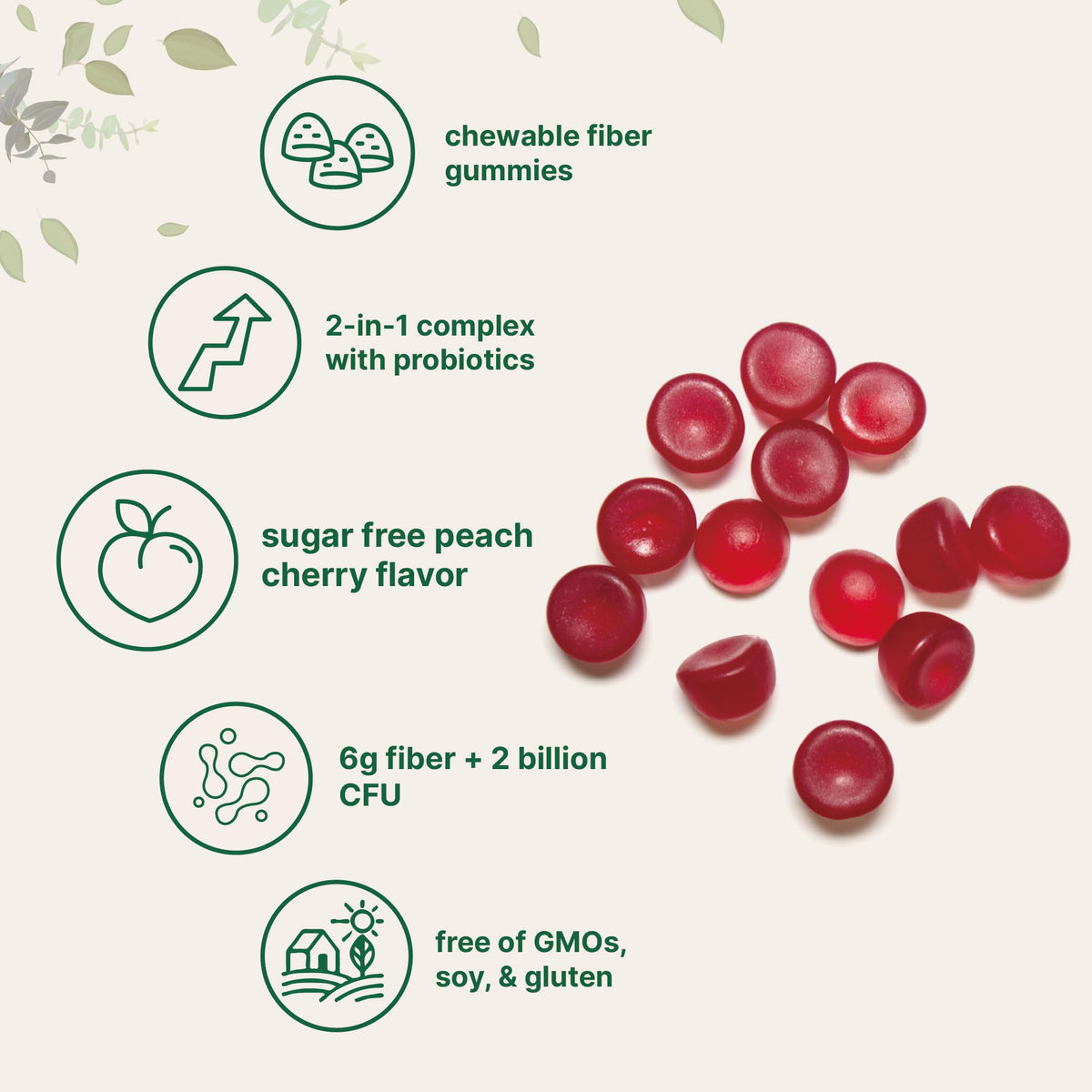 Micro Ingredients Fiber Gummies open bottle displaying chewable texture
