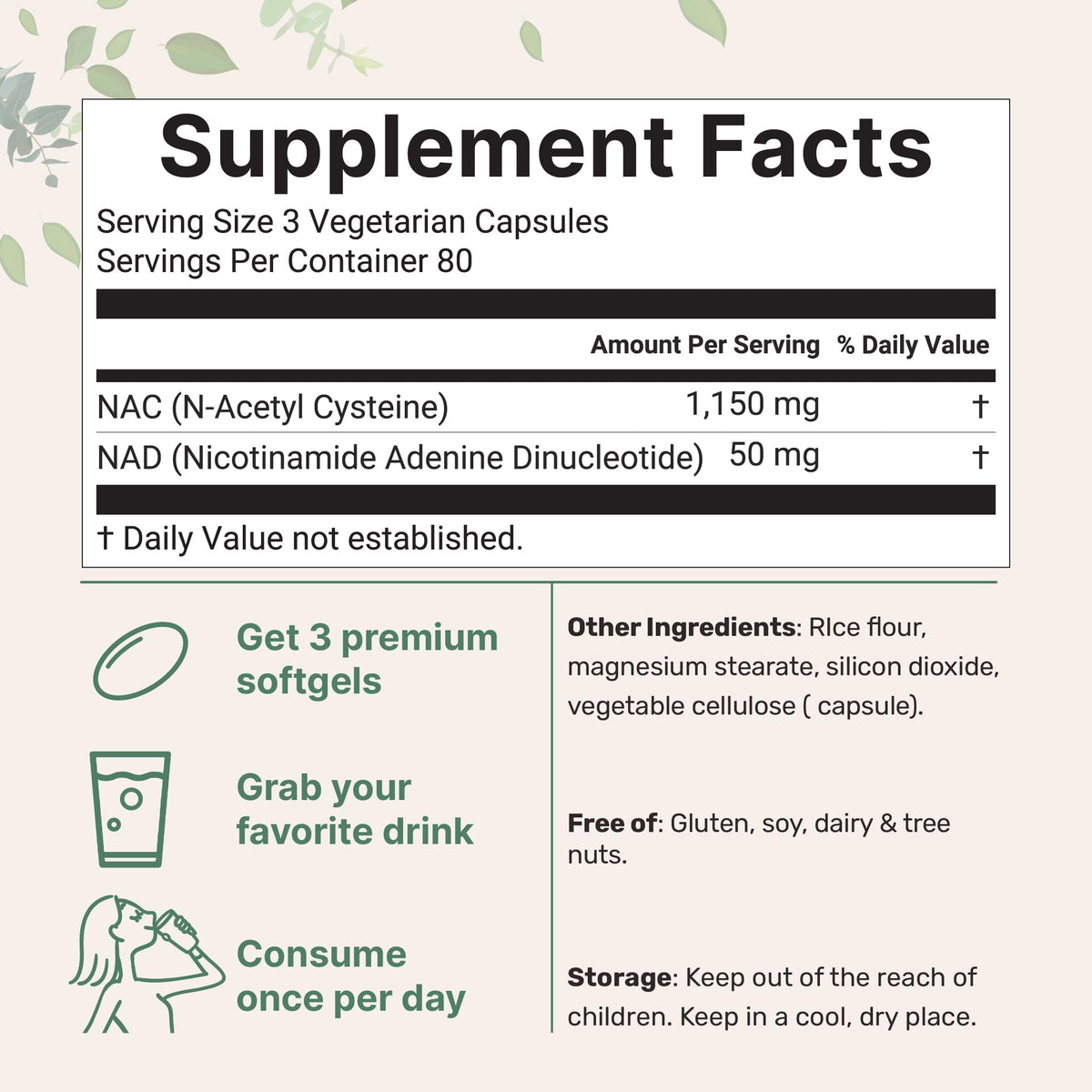 Micro Ingredients supplement facts nutritional label details