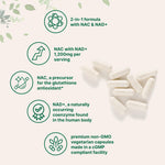 Micro Ingredients dual action vegetarian capsules close up view