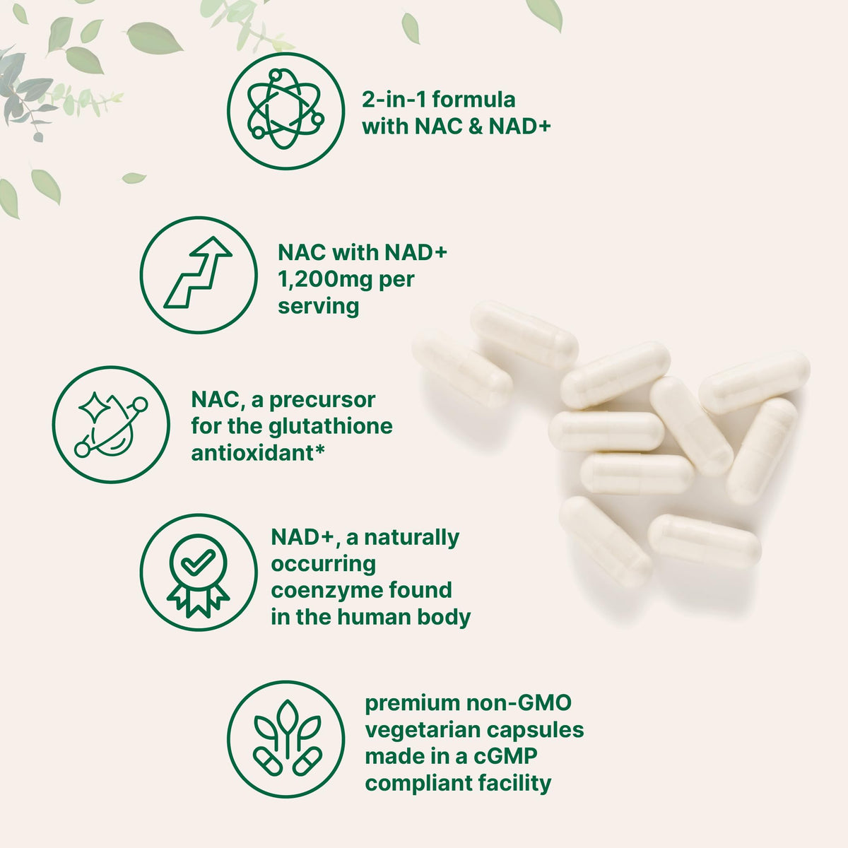 Micro Ingredients dual action vegetarian capsules close up view