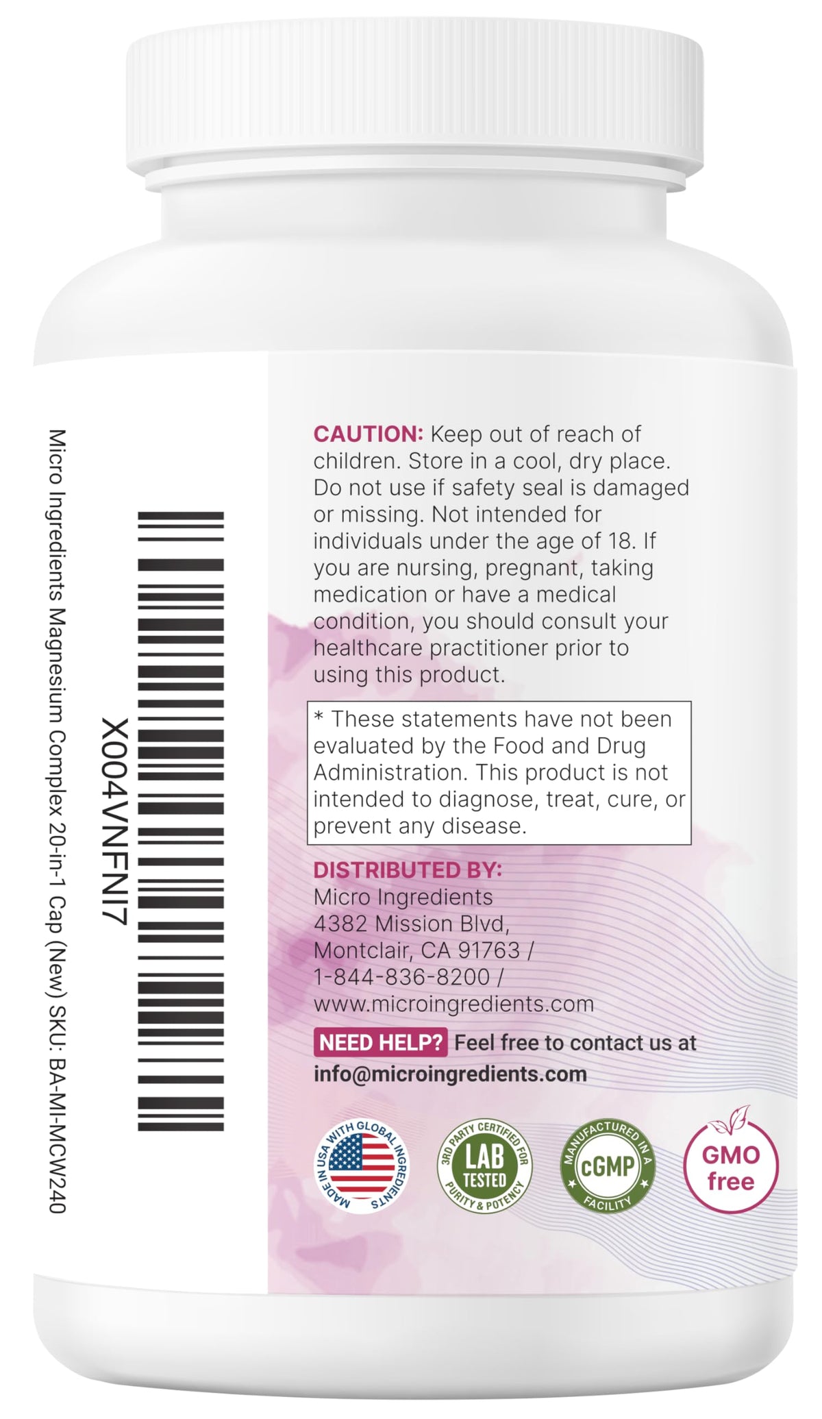 Micro Ingredients 240 count vegetarian capsules lifestyle and wellness imagery
