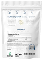 Micro Ingredients NAC 600mg supplement pouch nutrition facts label